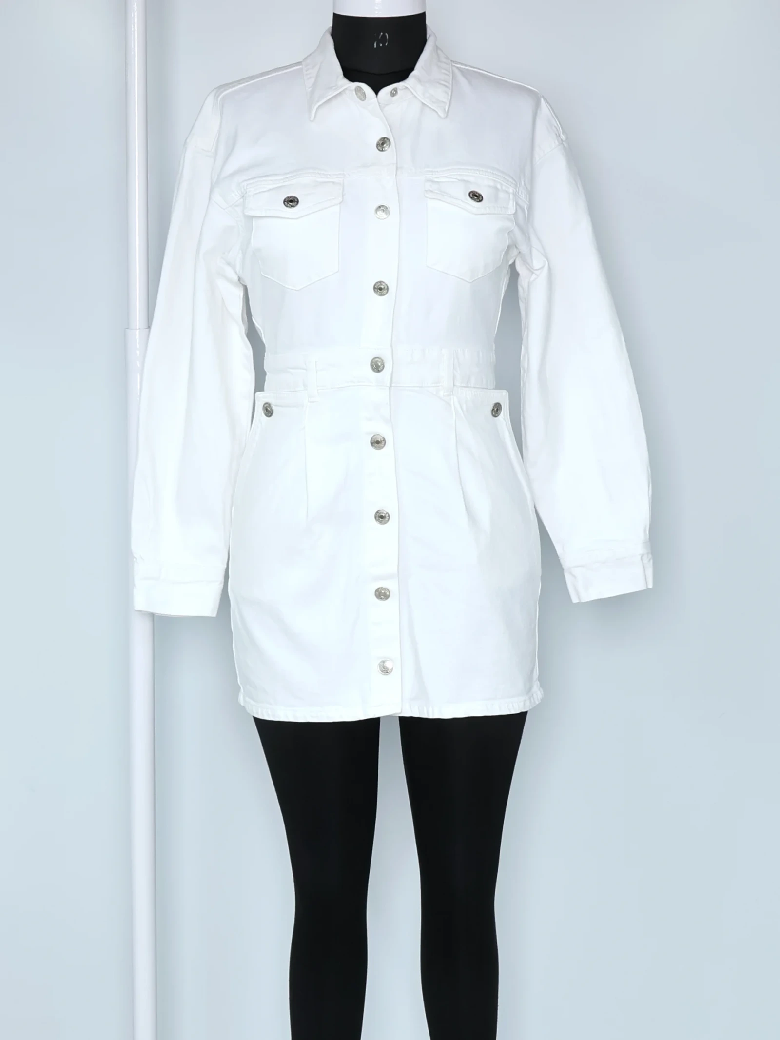 white denim dress zara BIANCA BALTI WOMEN'S READY-TO-WEAR Zara White Denim Dress Size